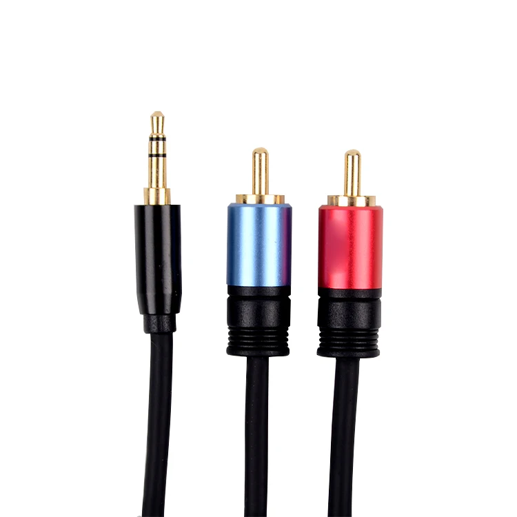 rca cable to aux 3.5mm male to 2rca male for desktop