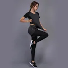 Summer new design quick-drying short-sleeved casual running sportswear ladies set fitness yoga wear suit
