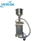 Semi automatic vertical cosmetic jar dosing filler pneumatic paste piston filling machine