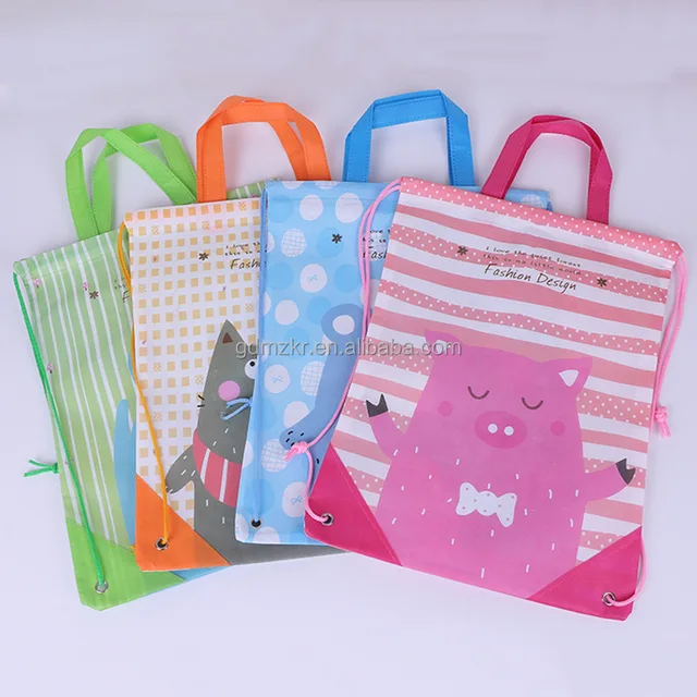 christmas packaging custom emoji bag non woven drawstring bag