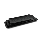 Melamine Black 11.3 Inch Rectangle Flat Embossed Sushi Plates 14 Japanese Sushi Plate