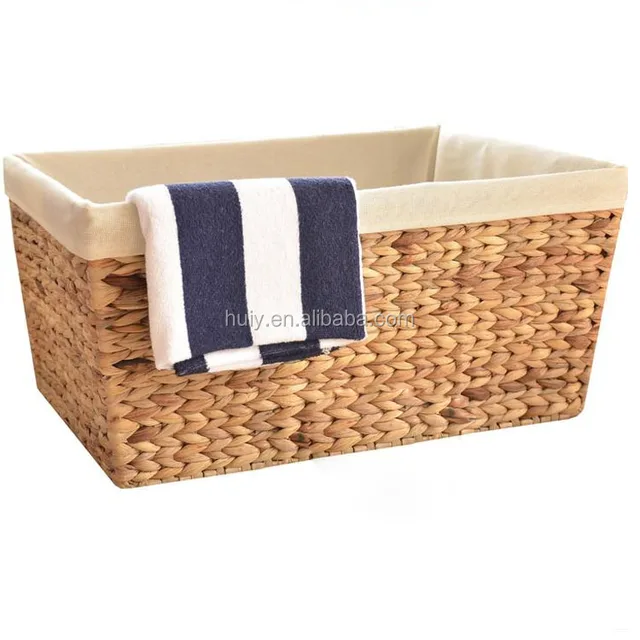 folk art home use handmade water hyacinth weave storage basket