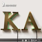 Stainless steel word led luminous backlit characters gold electronic signs