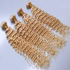 2019 wholesale blonde human virgin hair ,613 deep wave russian blonde bundles with frontal