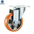 Best quality orange pu caster wheel aluminum core trolley wheels