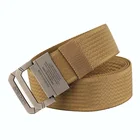 38mm army outdoor tactical webbing belt, metal buckle adjustable ring nylon strap for men use