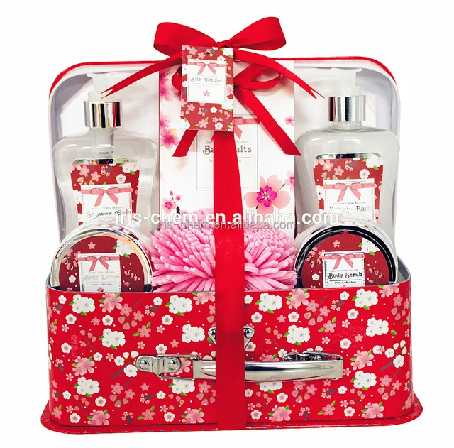 christmas bath spa gift set with whitening body lotion and body