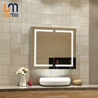 Modern Bathroom Lighted Mirror Cabinet Aluminum Medicine Cabinet
