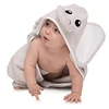 Elephant Baby Hooded Towel and Washcloth Set 100% Cotton Baby Bathrobe Unisex Bath Towel For Infants