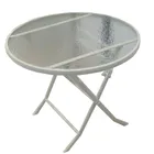 home furniture Tempered Glass Top Folding outdoor coffee dinning table