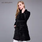 New pelt black ladies long modern real mink fur coat