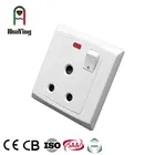 Indoor 86*86MM 16A 3 pin south african standard 3-pin plug socket with switch