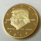 China factory custom high quality American eagle 18K gold metal Donald trump challenge coin