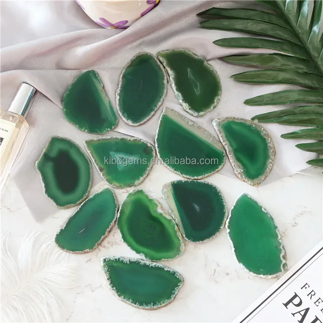 wholesale natural green irregular agate slices, wedding