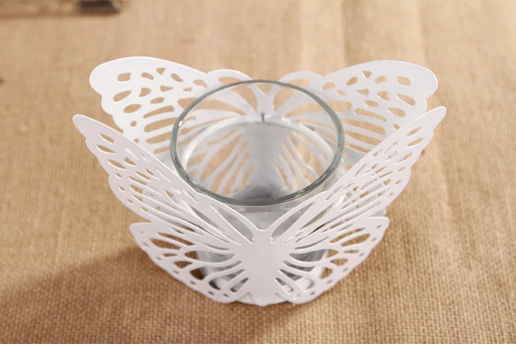 European modern minimalist pastoral candle holder zakka Iron Butterfly Candle lantern wedding props