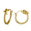 Personality Stainless Steel Wedding Bridesmaid Jewelry Gold Twist Hinged Circle Hoop Knot Earrings Wholesale