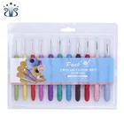Knitting Needle Crochet Needles Set 11pcs/set Plastic Handle Knitting Needle Stainless Steel Crochet Hook Set