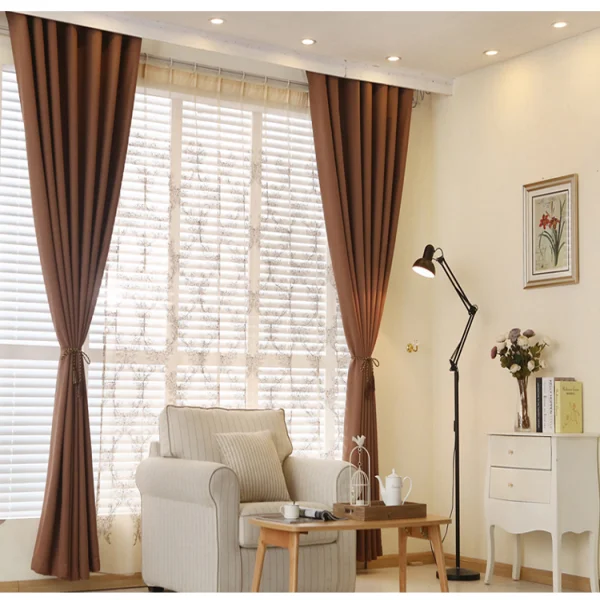 European American Style Modern Linen Look Curtain And Drapes Buy