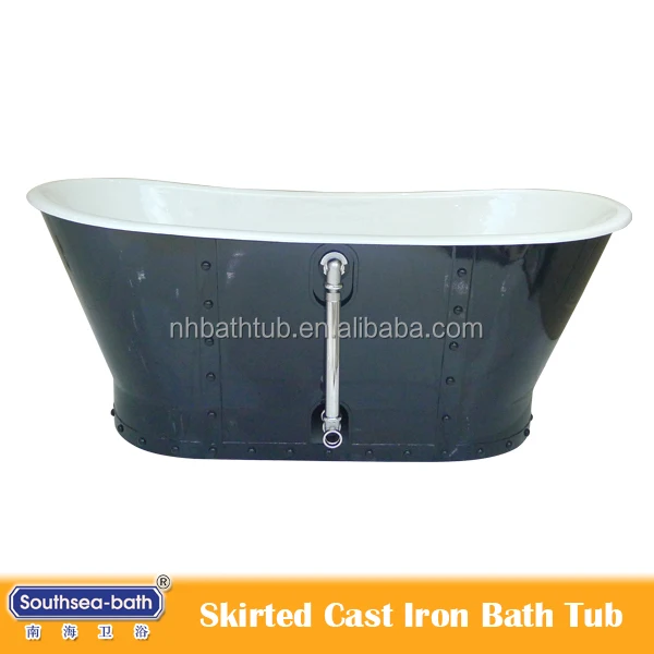 french bateau cast iron tub with skirt