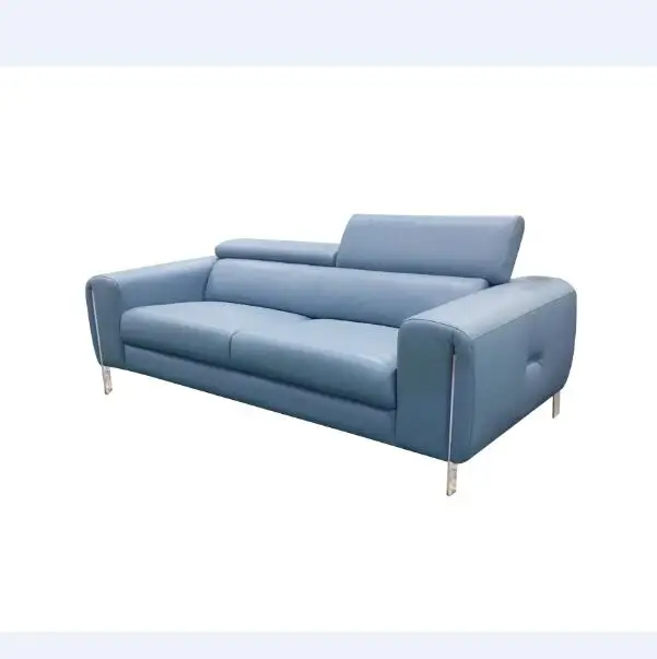 Latest Living Room Sofa Design Furniture Light Blue Leather Sofa