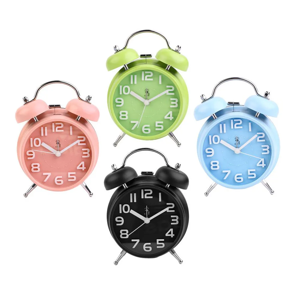 Free Shipping! Round Shape Large Size Silent Alarm Clock Fashion Personality Lazy Student Kid Alarm Clock Beside Bed 5 Colors