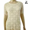 Girls or ladies stylish summer loose hollow out short sleeve acrylic knitted pullover sweaters for women