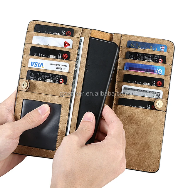 card slot genuine real leather wallet luxury phone case mobile