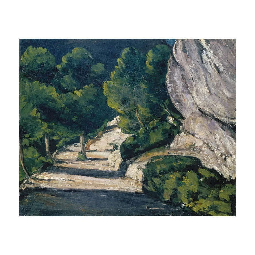 بول سيزان جيكلي قماش طباعة اللوحات المشارك الاستنساخ غرامة الفن جدار ديكور (المشهد الطريق مع الأشجار في جبال روكي)
