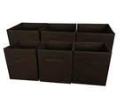 Foldable Cloth Storage Cube Basket Bins Organizer Containers Drawers, 6 Pack, Chocolate