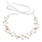 Korean Style Wedding Headwear Hair Accessories Crystal Pearl Bridal Hairbands With Small Flowers