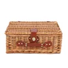 top quality customized logo empty wicker hamper basket gift with fabric liner and lid