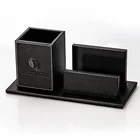 China Factory Handmade Leather Office Pen Desk Set