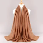 Fashion wholesale plain shemagh arabic cotton polyester crinkled scarf shawl