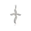 33205 Xuping new design beautiful ladies jewelry cross shaped rhodium color pendant