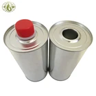 1L silver empty lubricant oil tin can / CMYK printing can with plastic lids