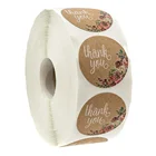 Custom Design Printing Brown Kraft Paper Thank You Stickers Custom Size Shapes labels