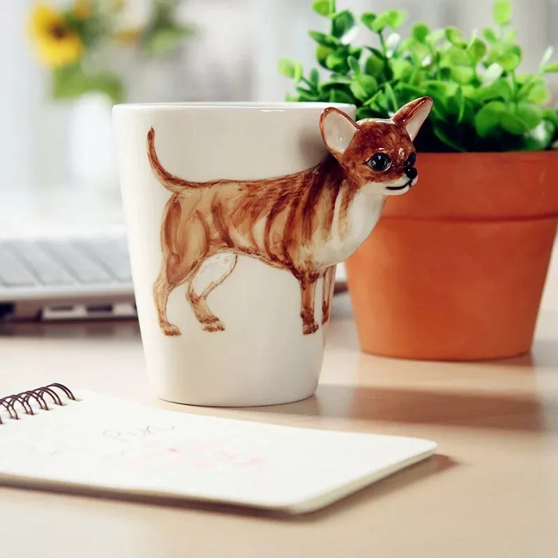 3d animal cup, ceramic animal hand painting ceramic mug,coffee mug