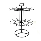 Retail Counter Top Spinner Jewelry Keychain Display Rack with Hooks