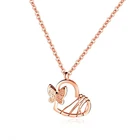 Wholesale Butterfly Heart Pendant Necklace Stainless Steel Women Short Necklace Costume Jewelry Accesorios Mujer