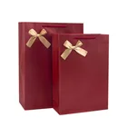 Wine Bag Paper Extra Large Thickened Custom Wine Red Spiral Pattern Handbag Gift Bag Business Portable Paper Packaging Bag