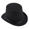 Steampunk Top Hat-Black Felt Top Hat, Costume Dress up Party Hat for Halloween and Cosplay for Adults and Big Kids