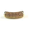 top quality jewelry accessories zircon paved gold plated metal brass tube loose scattered beads