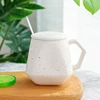 Zogift creative simple eco full star water tea cup irregular ceramic porcelain travel coffee mug with lid and spoon