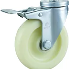 3 Inch Bolt Hole Swivel With Locking Brake White Polypropylene Wheel with Zinc Plated Castors For Handling Trolleys