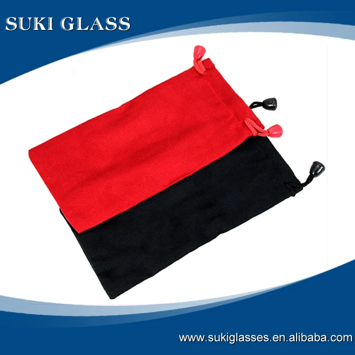 black double drawstring microfiber bag