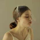V605 Wedding veil rhinestone cathedral wedding beaded veil bridal birdcage veil manufacturers
