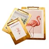A4 A5 A6 Gold Golden Metal Stainless Steel Writing Paper Board Clipboard
