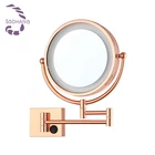 8.5 inch double faced extendable magnification rose gold wall mounted makeup mirror