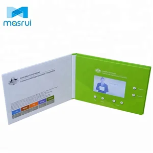 2018 business gift a5 5 inch card invitation lcd video greeting