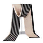Factory direct sale fashionable knitted striped pattern cotton mens scarf